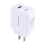 LZ-822A+C PD 20W USB-C / Type-C + QC 3.0 USB急速トラベルチャージャー、USプラグ、EUプラグ
