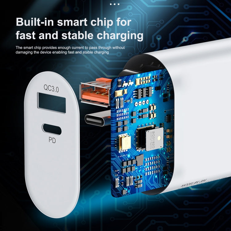 LZ-822A+C PD 20W USB-C / Type-C + QC 3.0 USB急速トラベルチャージャー、USプラグ、EUプラグ