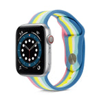 レインボーシリコンストラップウォッチバンド Apple Watch Series 7 45mm / 6 & SE & 5 & 4 44mm / 3 & 2 & 1 42mm用、7 41mm / 6 & SE & 5 & 4 40mm / 3 & 2 & 1 38mm用