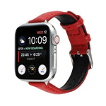 14mmスリム本革ストラップウォッチバンド Apple Watch Series 7 45mm / 6 & SE & 5 & 4 44mm / 3 & 2 & 1 42mm用、7 41mm / 6 & SE & 5 & 4 40mm / 3 & 2 & 1 38mm用