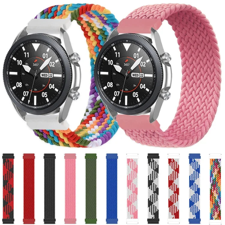 Samsung Galaxy Watch 42mm用調節可能ナイロン編み伸縮交換用ストラップ時計バンド、165mm