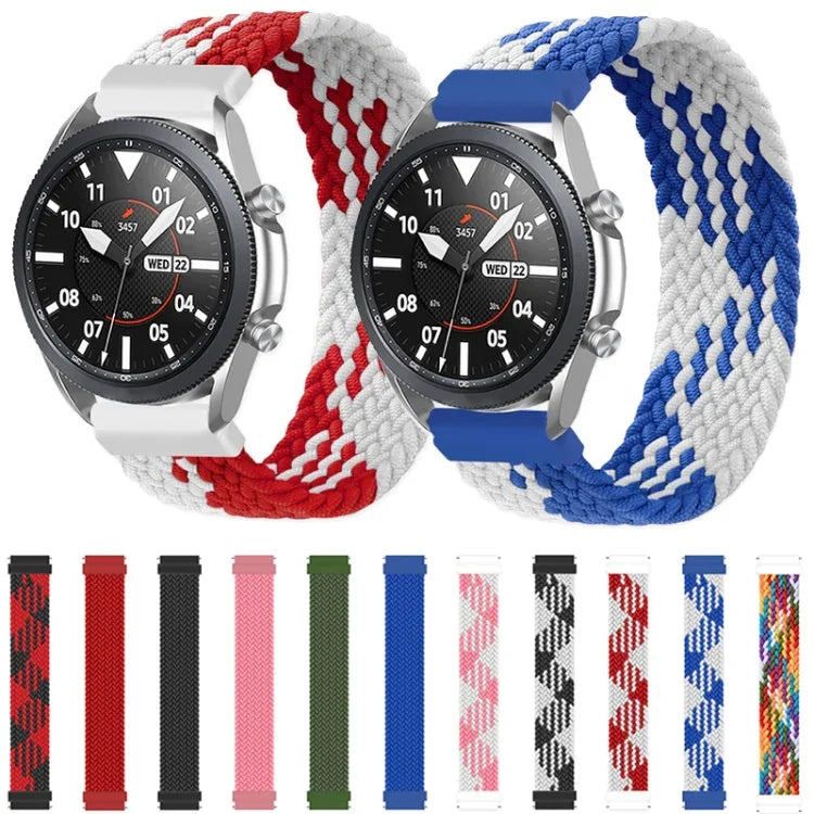 Samsung Galaxy Watch 3 41mm用調節可能ナイロン編み伸縮交換用ストラップ時計バンド、165mm