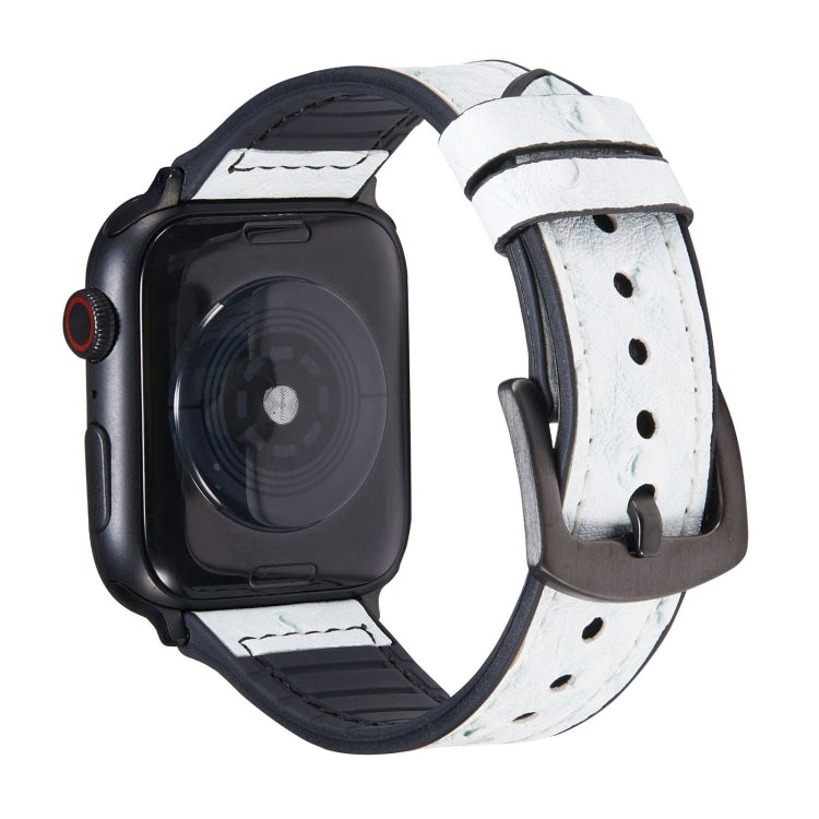 オーストリッチテクスチャーレザー交換用時計バンド Apple Watch Series 7 45mm / 6 & SE & 5 & 4 44mm / 3 & 2 & 1 42mm 用、7 41mm / 6 & SE & 5 & 4 40mm / 3 & 2 & 1 38mm 用