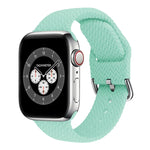 バックル付き編み込みシリコン交換用時計バンド Apple Watch Series 7 45mm / 6 & SE & 5 & 4 44mm / 3 & 2 & 1 42mm 用、7 41mm / 6 & SE & 5 & 4 40mm / 3 & 2 & 1 38mm 用