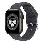 バックル付き編み込みシリコン交換用時計バンド Apple Watch Series 7 45mm / 6 & SE & 5 & 4 44mm / 3 & 2 & 1 42mm 用、7 41mm / 6 & SE & 5 & 4 40mm / 3 & 2 & 1 38mm 用
