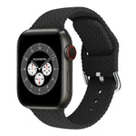 バックル付き編み込みシリコン交換用時計バンド Apple Watch Series 7 45mm / 6 & SE & 5 & 4 44mm / 3 & 2 & 1 42mm 用、7 41mm / 6 & SE & 5 & 4 40mm / 3 & 2 & 1 38mm 用