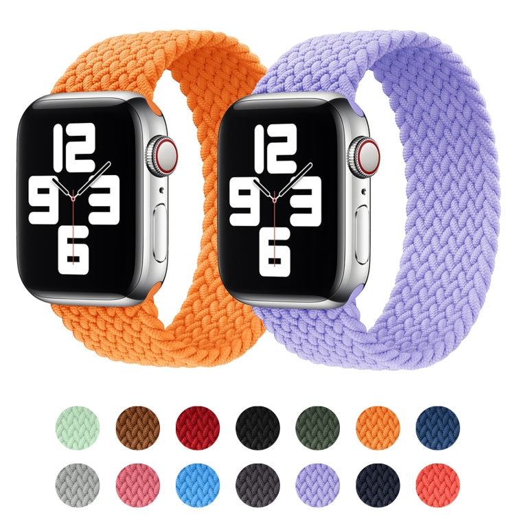 メタルヘッド編みナイロン無地交換ストラップウォッチバンド、Apple Watch Series 6 & SE & 5 & 4 40mm / 3 & 2 & 1 38mm用、XS 128mm、S 135mm、M 145mm