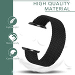 Metal Head 編み込みナイロン無地交換用ストラップ時計バンド Apple Watch Series 6 & SE & 5 & 4 40mm / 3 & 2 & 1 38mm 用、L 155mm