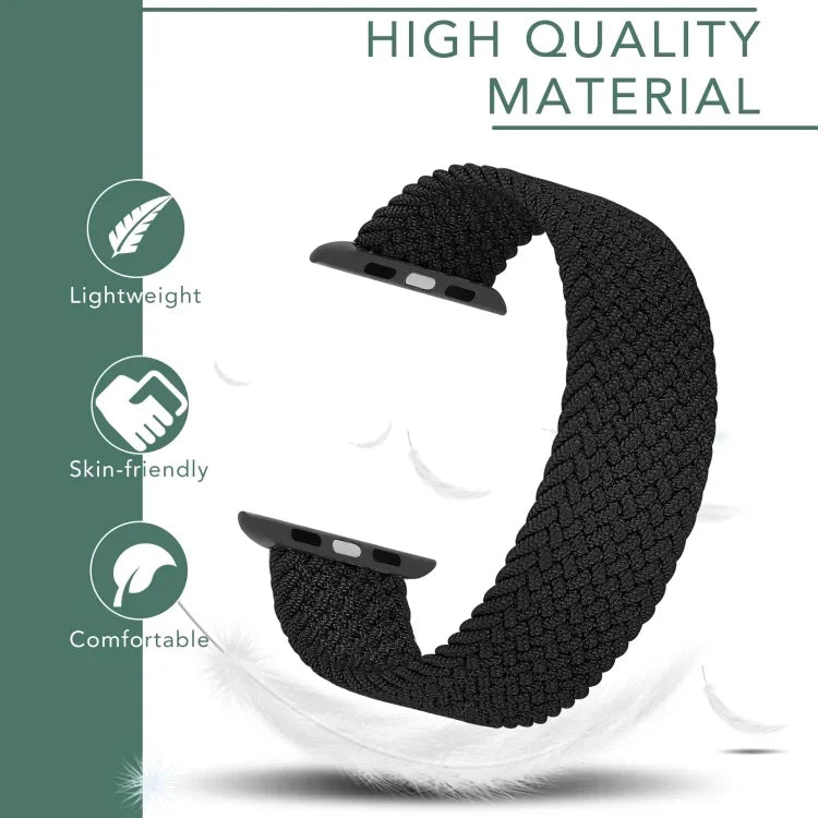 Metal Head 編み込みナイロン無地交換用ストラップ時計バンド Apple Watch Series 6 & SE & 5 & 4 40mm / 3 & 2 & 1 38mm 用、L 155mm