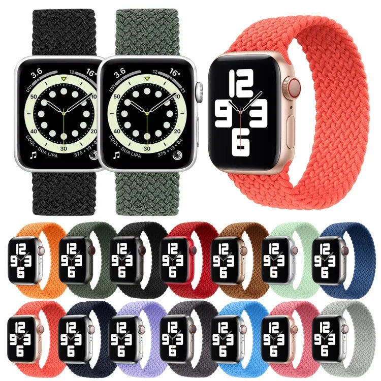 Metal Head 編み込みナイロン無地交換用ストラップ時計バンド Apple Watch Series 6 & SE & 5 & 4 40mm / 3 & 2 & 1 38mm 用、L 155mm