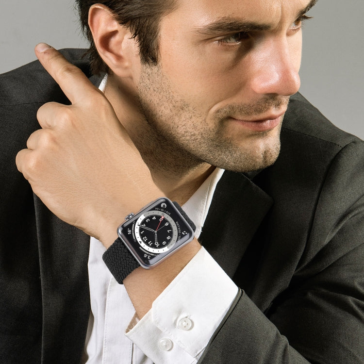 メタルヘッド編みナイロン単色交換ストラップウォッチバンド、Apple Watch Series 6 & SE & 5 & 4 44mm / 3 & 2 & 1 42mm用、XS 135mm、S 145mm、M 155mm