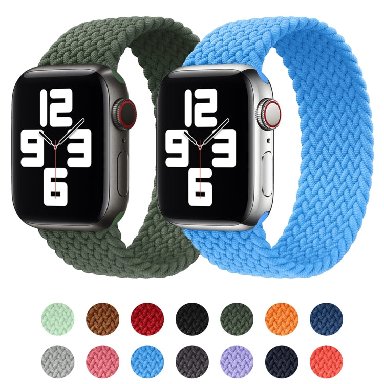 メタルヘッド編みナイロン単色交換ストラップウォッチバンド、Apple Watch Series 6 & SE & 5 & 4 44mm / 3 & 2 & 1 42mm用、XS 135mm、S 145mm、M 155mm
