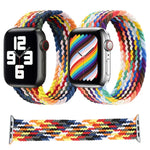 レインボー編み込みシングルループ交換用時計バンド、サイズ: L 165mm Apple Watch Series 6 & SE & 5 & 4 44mm / 3 & 2 & 1 42mm 用、L 165mm 44mm / 42mm