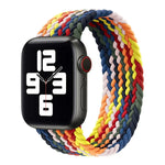 レインボー編み込みシングルループ交換用時計バンド、サイズ: S 130mm Apple Watch Series 6 & SE & 5 & 4 40mm / 3 & 2 & 1 38mm 用、S 130mm 40mm / 38mm