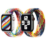 レインボー編み込みシングルループ交換用時計バンド、サイズ: S 130mm Apple Watch Series 6 & SE & 5 & 4 40mm / 3 & 2 & 1 38mm 用、S 130mm 40mm / 38mm
