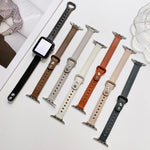 ダブルスタッズバックル本革ストラップ時計バンド Apple Watch Series 用、7 45mm / 6 & SE & 5 & 4 44mm / 3 & 2 & 1 42mm、7 41mm / 6 & SE & 5 & 4 40mm / 3 & 2 & 1 38mm
