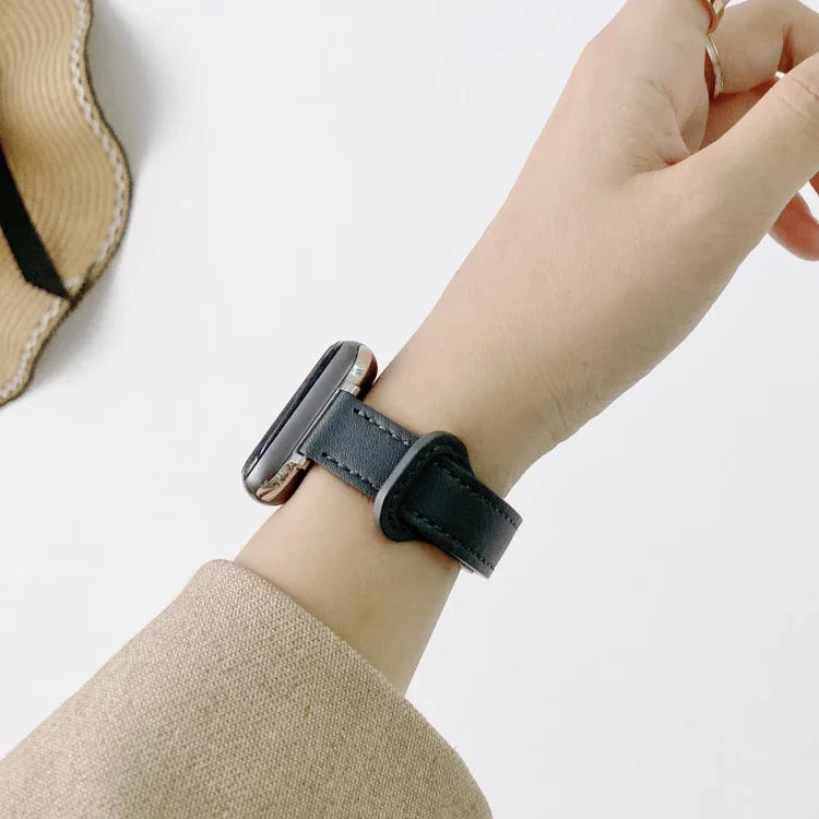 ダブルスタッズバックル本革ストラップ時計バンド Apple Watch Series 用、7 45mm / 6 & SE & 5 & 4 44mm / 3 & 2 & 1 42mm、7 41mm / 6 & SE & 5 & 4 40mm / 3 & 2 & 1 38mm