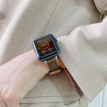 ダブルスタッズバックル本革ストラップ時計バンド Apple Watch Series 用、7 45mm / 6 & SE & 5 & 4 44mm / 3 & 2 & 1 42mm、7 41mm / 6 & SE & 5 & 4 40mm / 3 & 2 & 1 38mm