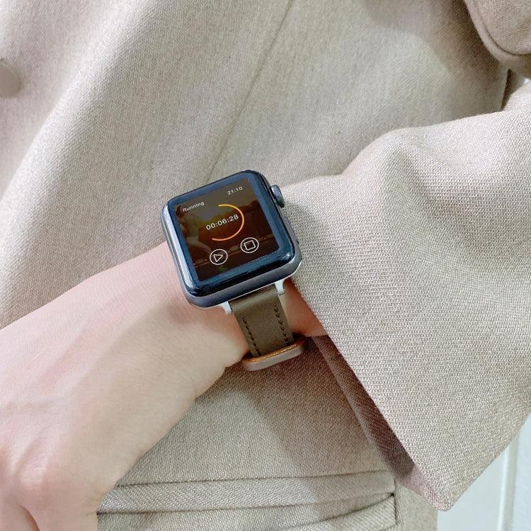 ダブルスタッズバックル本革ストラップ時計バンド Apple Watch Series 用、7 45mm / 6 & SE & 5 & 4 44mm / 3 & 2 & 1 42mm、7 41mm / 6 & SE & 5 & 4 40mm / 3 & 2 & 1 38mm