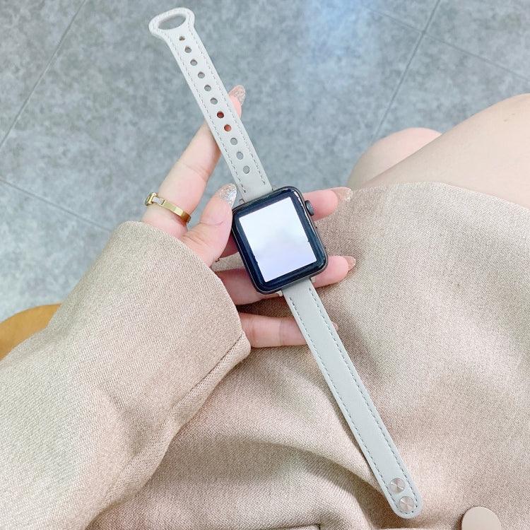 ダブルスタッズバックル本革ストラップ時計バンド Apple Watch Series 用、7 45mm / 6 & SE & 5 & 4 44mm / 3 & 2 & 1 42mm、7 41mm / 6 & SE & 5 & 4 40mm / 3 & 2 & 1 38mm
