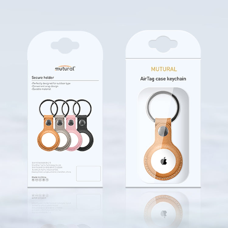 Mutural PUレザー保護ケース キーリング付き AirTag第2世代 / AirTag第1世代用