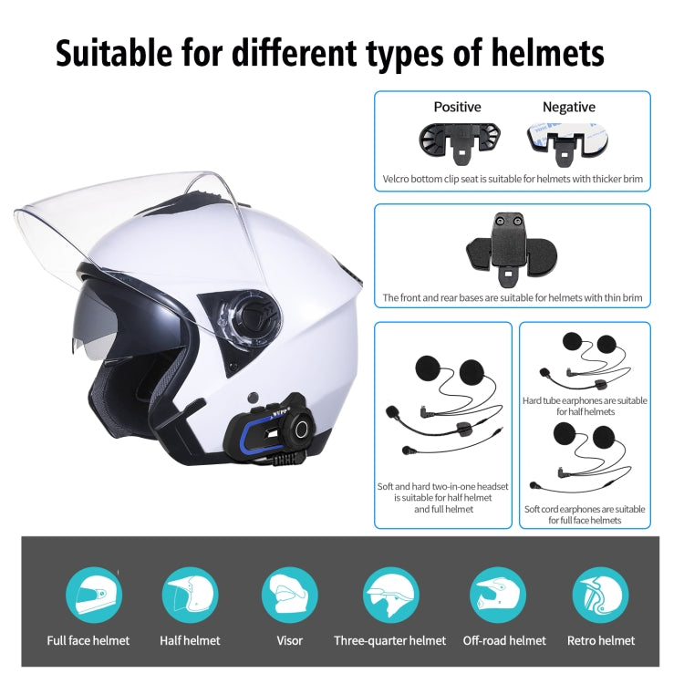 WUPP Bluetooth 5.1 S2 バイク用ヘルメット フルデュプレックス Bluetooth インターコム ヘッドセット イヤホン