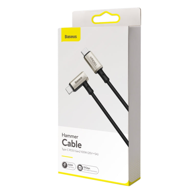 Baseus CATPN-01 100W 5A PD3.1 Gen2 USB-C / Type-C から USB-C / Type-C HD 同期画面 同軸ハンマケーブル、ケーブル長さ: 1.5m