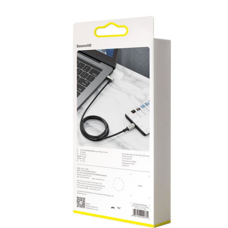 Baseus CATPN-01 100W 5A PD3.1 Gen2 USB-C / Type-C から USB-C / Type-C HD 同期画面 同軸ハンマケーブル、ケーブル長さ: 1.5m