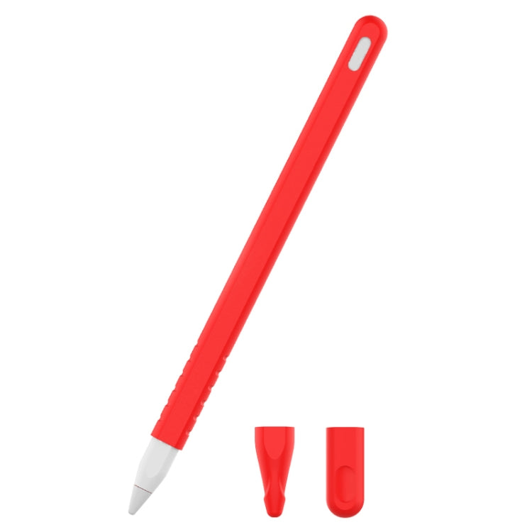 3-in-1 単色シリコンスタイラスペン保護ケースセット Apple Pencil 2用