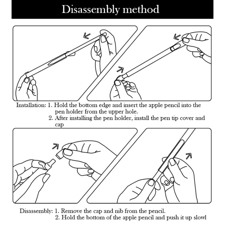 3-in-1 単色シリコンスタイラスペン保護ケースセット Apple Pencil 2用