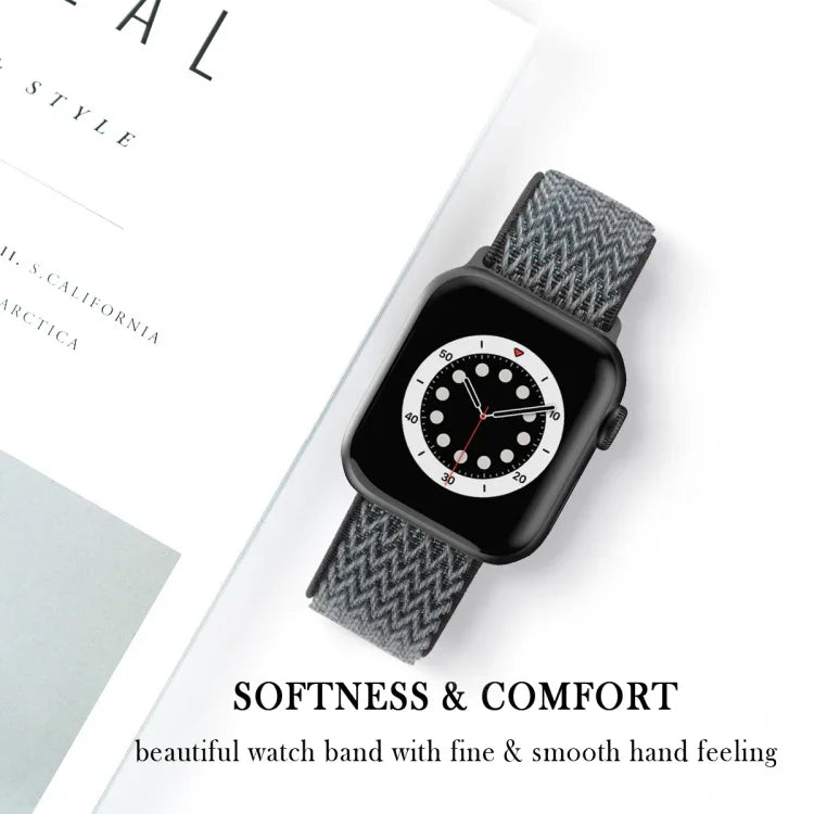 ウェーブテクスチャーナイロン交換用時計バンド Apple Watch Series 用、7 45mm / 6 & SE & 5 & 4 44mm / 3 & 2 & 1 42mm、7 41mm / 6 & SE & 5 & 4 40mm / 3 & 2 & 1 38mm