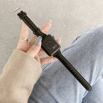 クロコダイルテクスチャーレザー交換用ストラップ腕時計バンド、Apple Watch Series 7 41mm / & 6 & SE & 5 & 4 40mm用、Apple Watch Series 7 45mm / & 6 & SE & 5 & 4 44mm用