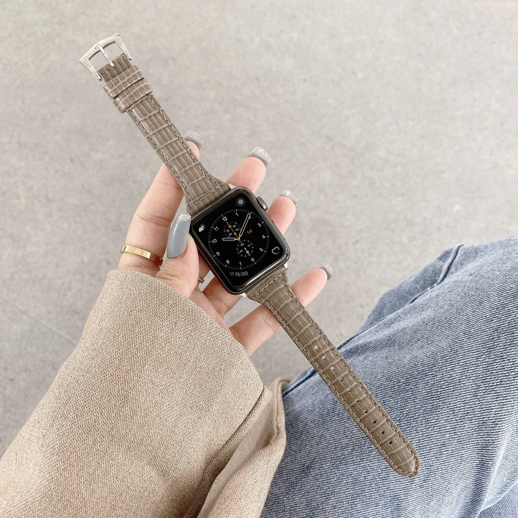 クロコダイルテクスチャーレザー交換用ストラップ腕時計バンド、Apple Watch Series 7 41mm / & 6 & SE & 5 & 4 40mm用、Apple Watch Series 7 45mm / & 6 & SE & 5 & 4 44mm用