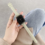 クロコダイルテクスチャーレザー交換用ストラップ腕時計バンド、Apple Watch Series 7 41mm / & 6 & SE & 5 & 4 40mm用、Apple Watch Series 7 45mm / & 6 & SE & 5 & 4 44mm用