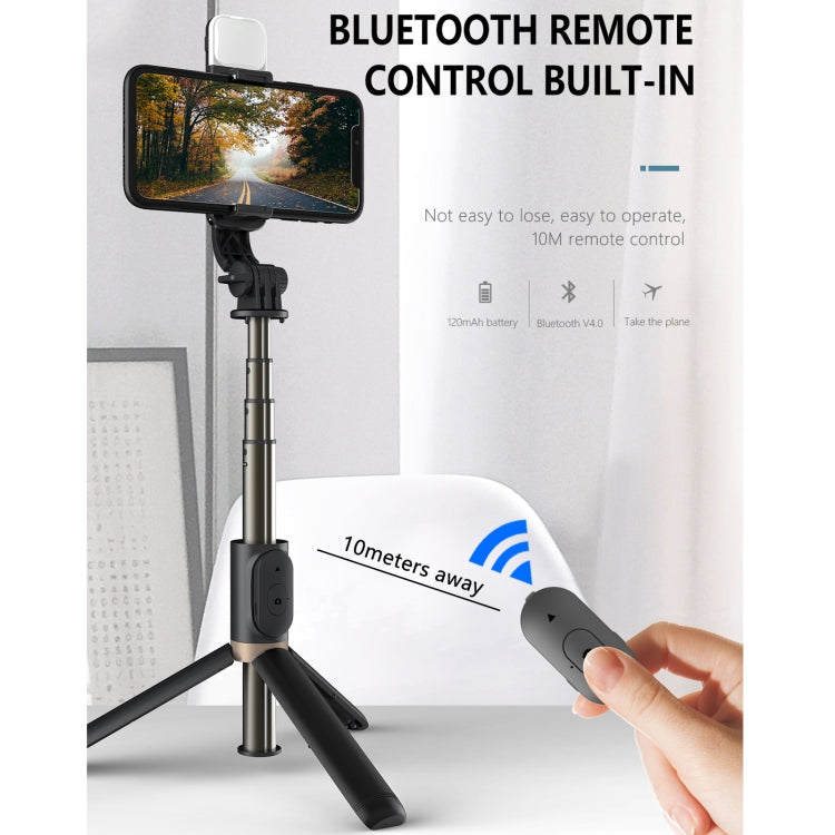 Q03S フィルライト Bluetooth セルフィースティック 三脚 スマホホルダー, Q03S(ブラック), Q03S(ホワイト)