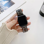 Apple Watch Series 7 45mm / 6 & SE & 5 & 4 44mm / 3 & 2 & 1 42mm、7 41mm / 6 & SE & 5 & 4 40mm / 3 & 2 & 1 38mm 用五珠セラミックスチール交換用ウォッチバンド