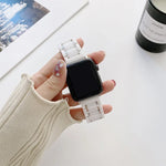 Apple Watch Series 7 45mm / 6 & SE & 5 & 4 44mm / 3 & 2 & 1 42mm、7 41mm / 6 & SE & 5 & 4 40mm / 3 & 2 & 1 38mm 用五珠セラミックスチール交換用ウォッチバンド