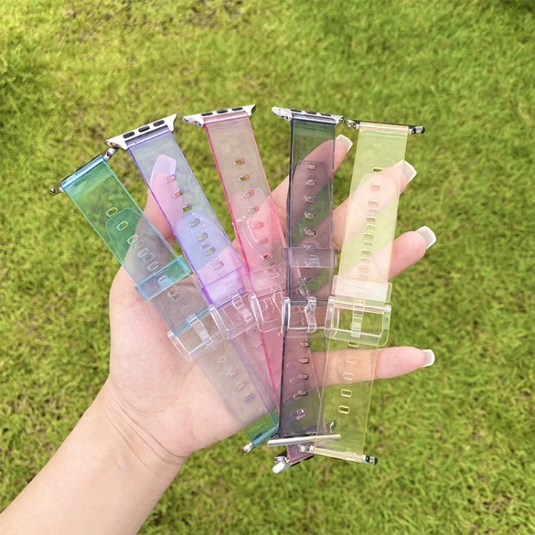 Apple Watch Series 7 45mm / 6 & SE & 5 & 4 44mm / 3 & 2 & 1 42mm、7 41mm / 6 & SE & 5 & 4 40mm / 3 & 2 & 1 38mm 用ライトTPU変色交換用ウォッチバンド
