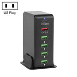 6in1 65W PD USB-C / Type-C + QC 3.0 USB + 4 USB マルチポートトラベルチャージャー、USプラグ、EUプラグ、UKプラグ、AUプラグ