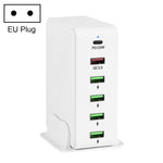6in1 65W PD USB-C / Type-C + QC 3.0 USB + 4 USB マルチポートトラベルチャージャー、USプラグ、EUプラグ、UKプラグ、AUプラグ