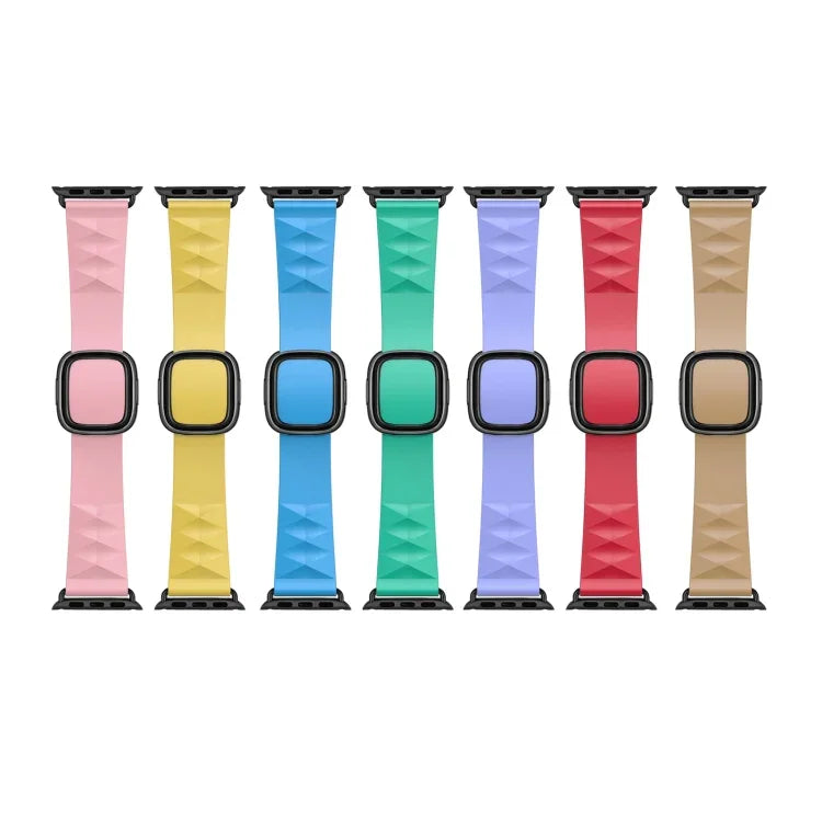 Apple Watch Series 6 & SE & 5 & 4 44mm / 3 & 2 & 1 42mm 用モダンスタイルシリコン交換用ストラップウォッチバンド、ブラックバックル、ローズゴールドバックル、シルバーバックル