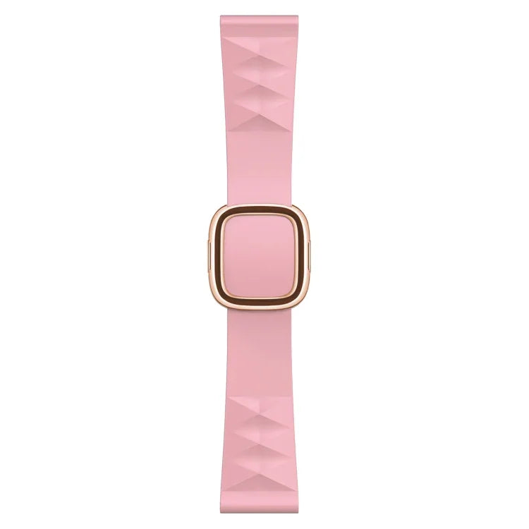Apple Watch Series 6 & SE & 5 & 4 44mm / 3 & 2 & 1 42mm 用モダンスタイルシリコン交換用ストラップウォッチバンド、ブラックバックル、ローズゴールドバックル、シルバーバックル