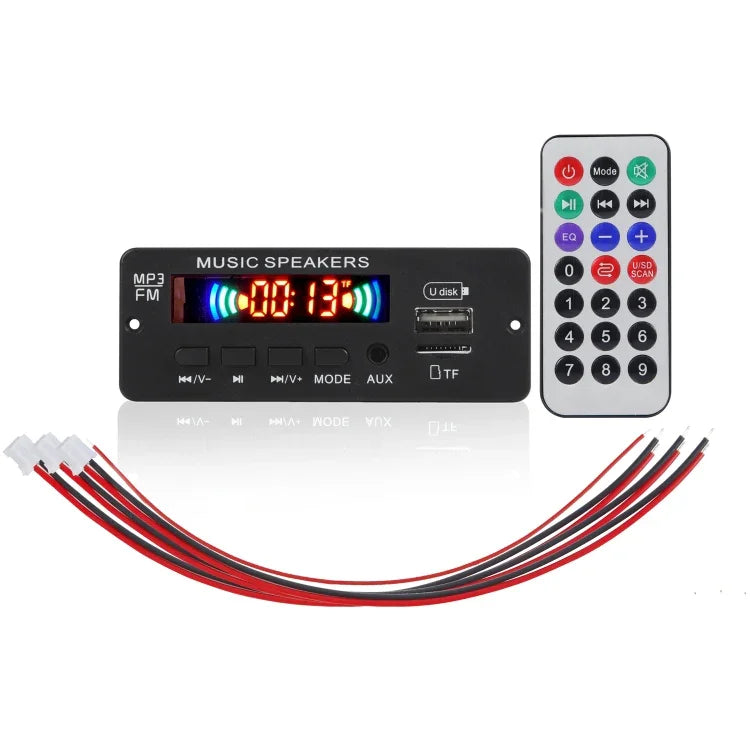 JX-808BT 車用 12V オーディオ MP3プレーヤーデコーダーボード FMラジオ USB Bluetooth / リモコン / 録音付き, JX-808BT