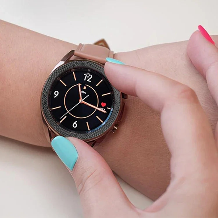 スマートウォッチひし形テクスチャーベゼルリング、Samsung Galaxy Watch 3 41mm用、Samsung Galaxy Watch 3 45mm用