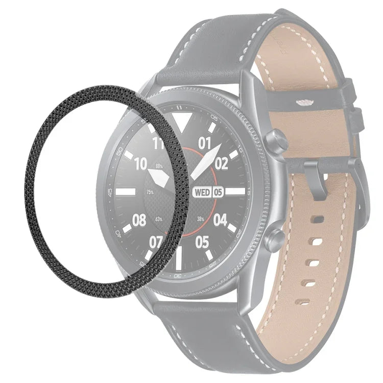 スマートウォッチひし形テクスチャーベゼルリング、Samsung Galaxy Watch 3 41mm用、Samsung Galaxy Watch 3 45mm用