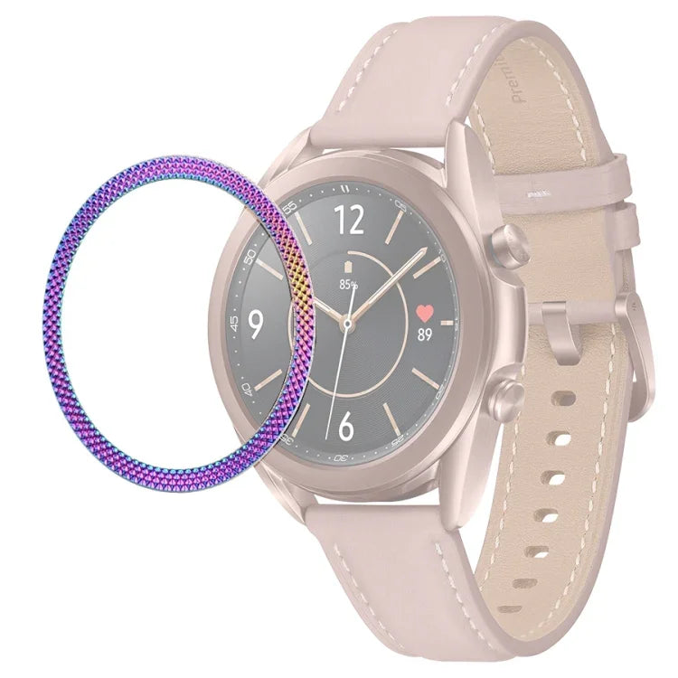 スマートウォッチひし形テクスチャーベゼルリング、Samsung Galaxy Watch 3 41mm用、Samsung Galaxy Watch 3 45mm用
