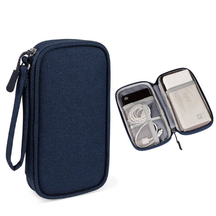 SM03 多機能デジタルアクセサリー収納バッグ ストラップ付き、19x11x3.5cm（ネイビーブルー）、19x11x3.5cm（グレー）、19x11x3.5cm（ピンク）、19x11x3.5cm（ブラック）