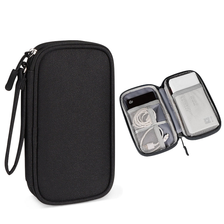 SM03 多機能デジタルアクセサリー収納バッグ ストラップ付き、19x11x3.5cm（ネイビーブルー）、19x11x3.5cm（グレー）、19x11x3.5cm（ピンク）、19x11x3.5cm（ブラック）