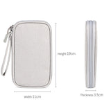SM03 多機能デジタルアクセサリー収納バッグ ストラップ付き、19x11x3.5cm（ネイビーブルー）、19x11x3.5cm（グレー）、19x11x3.5cm（ピンク）、19x11x3.5cm（ブラック）
