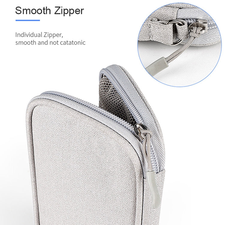 SM03 多機能デジタルアクセサリー収納バッグ ストラップ付き、19x11x3.5cm（ネイビーブルー）、19x11x3.5cm（グレー）、19x11x3.5cm（ピンク）、19x11x3.5cm（ブラック）